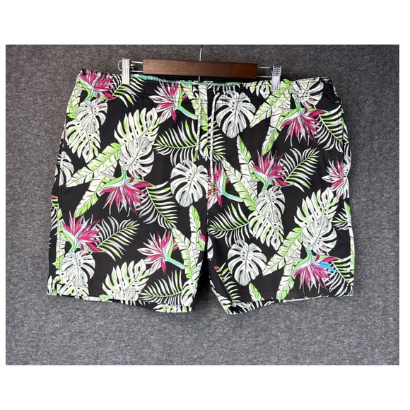 Tommy Bahama Other - Tommy Bahama Mens XL Tropical Floral Monstera Swim Trunks Black ST924707 Loud